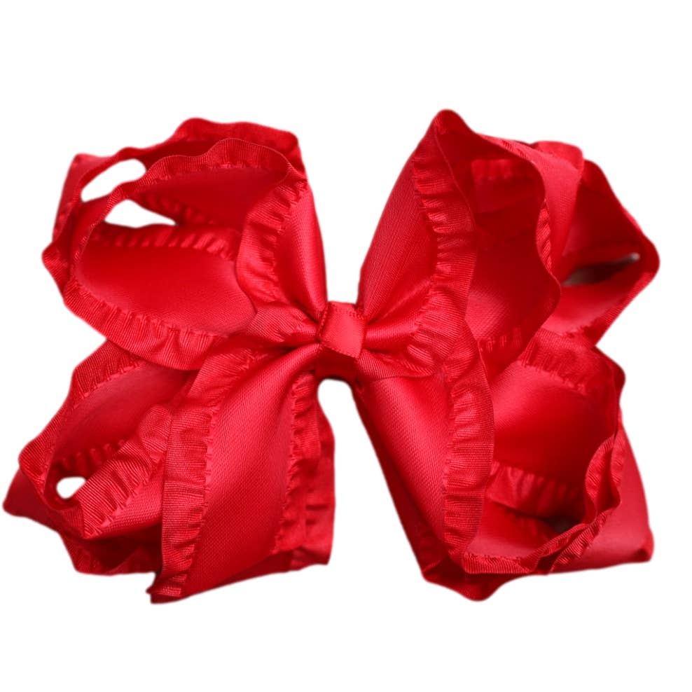 Double Ruffle Hair Bow - MUDBUGSBTQ