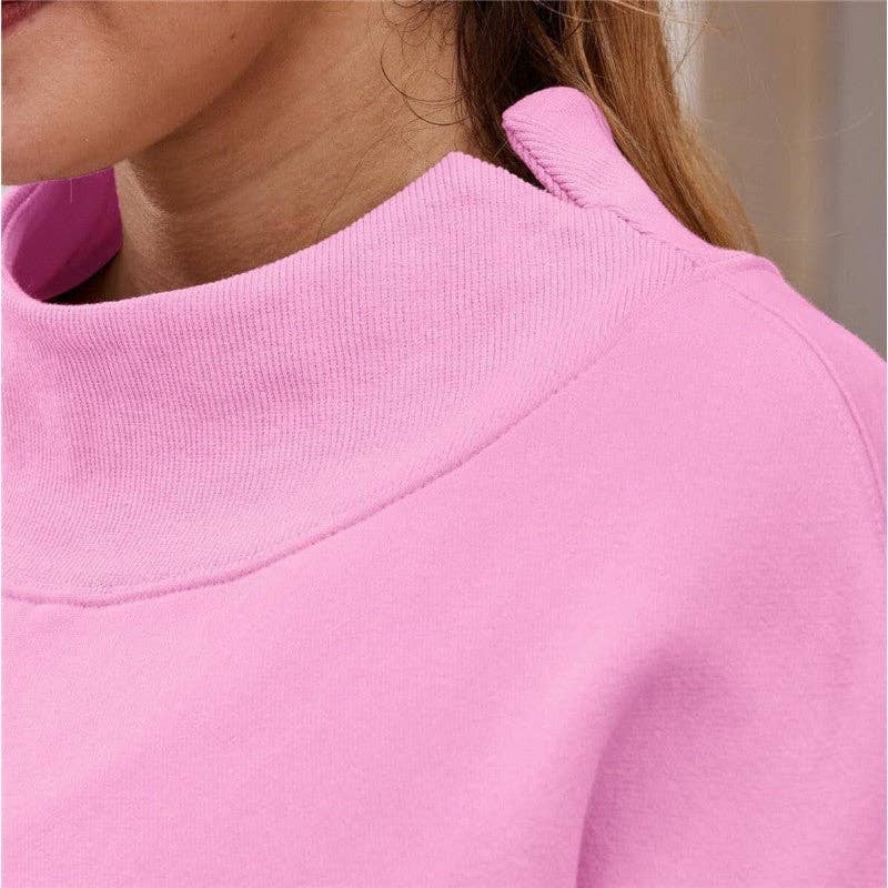 Central Gray Mock Neck Sweatshirt
