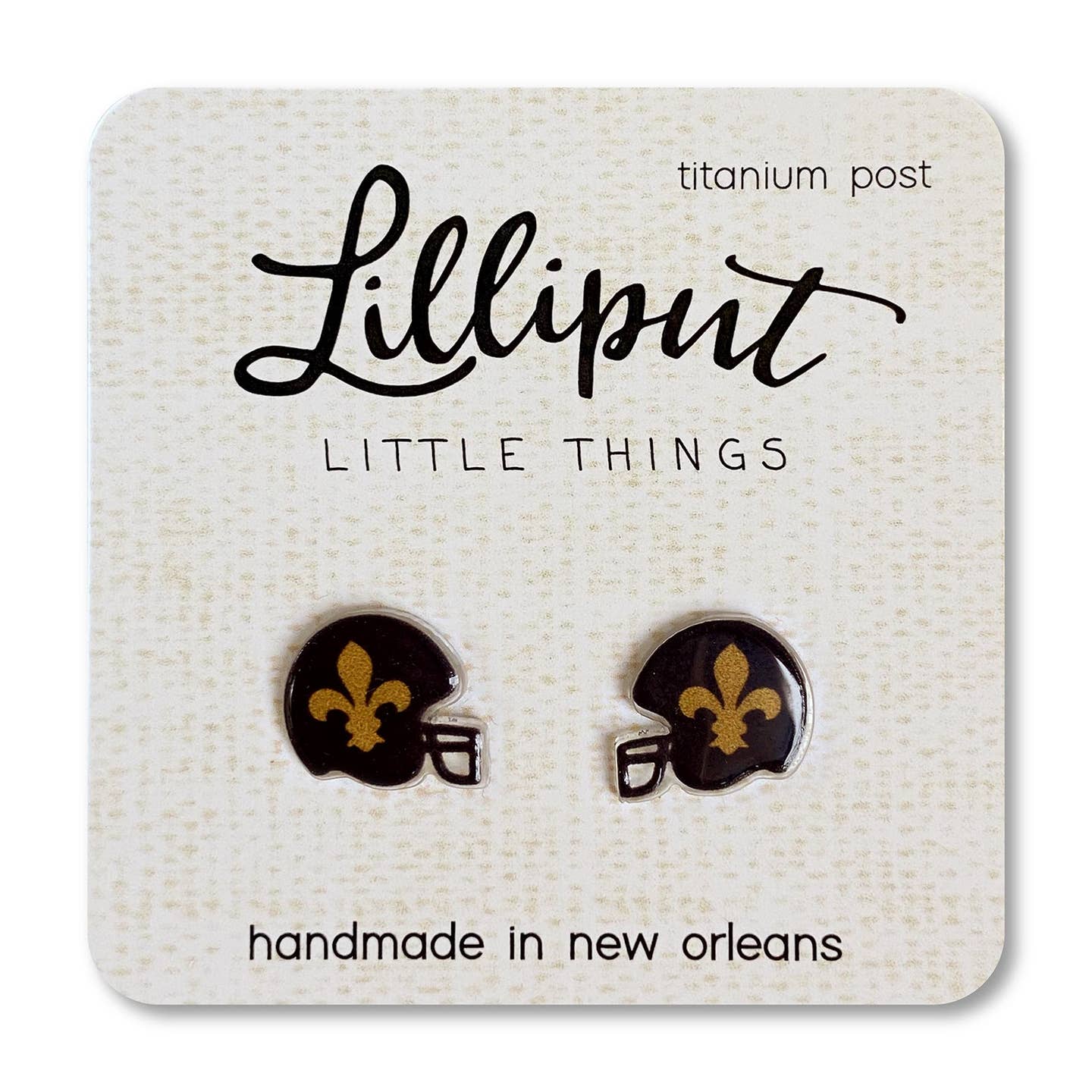 Black & Gold Helmet Earrings - MUDBUGSBTQ