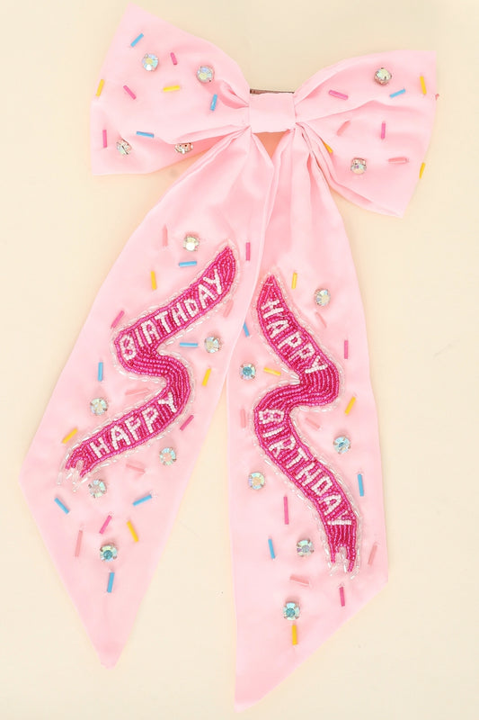 Happy Birthday Bow Hair Clip - MUDBUGSBTQ