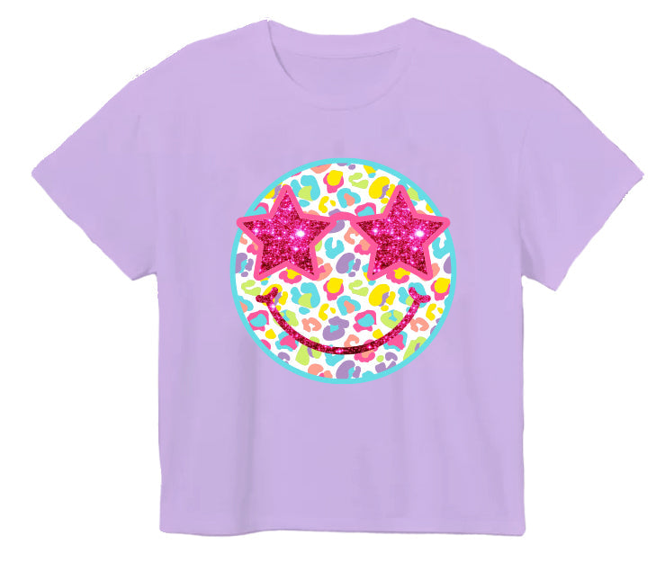Neon Leopard Smiley Tee - MUDBUGSBTQ