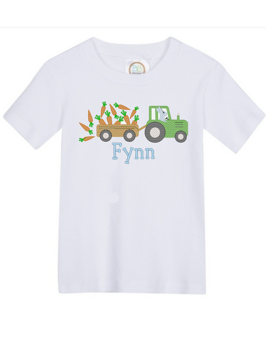 Boys Tractor Easter Applique - MUDBUGSBTQ