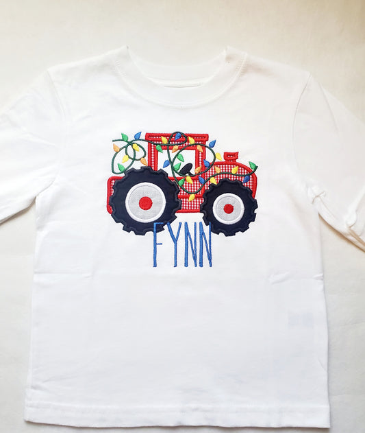 Christmas Tractor Embroidery - MUDBUGSBTQ