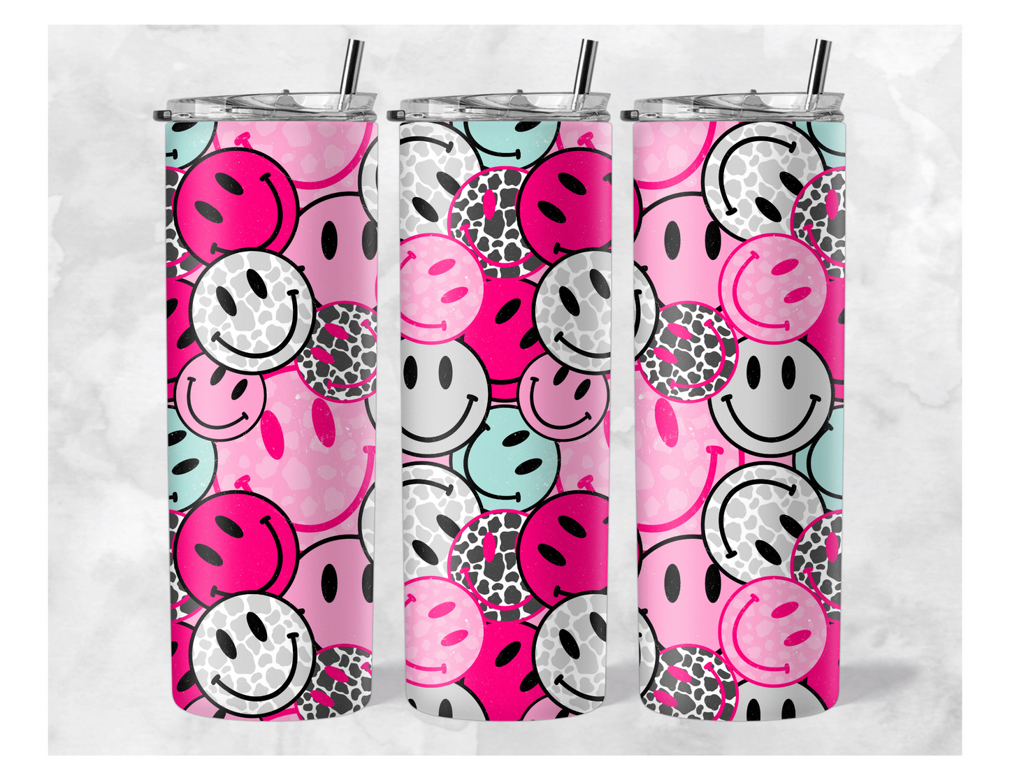 Pink Smiley Tumbler - MUDBUGSBTQ