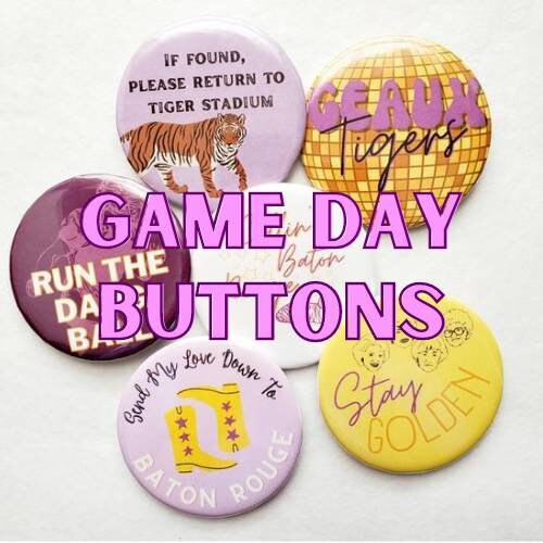 LSU vs. Arkansas Button - LSU Buttons - Hog Button - Geaux Tigers Button - Pinback Button - Louisiana - MUDBUGSBTQ