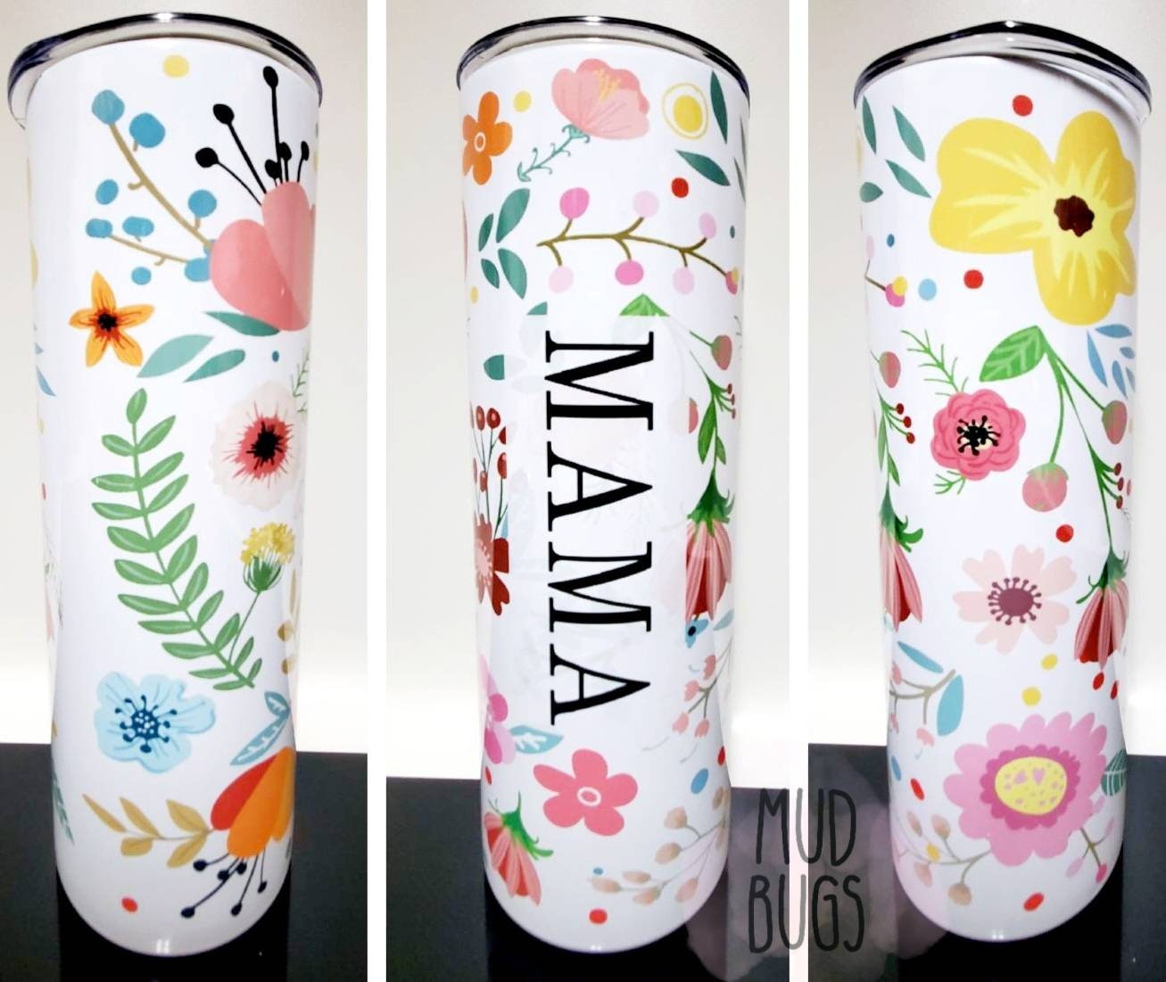 Mama Floral Tumbler - MUDBUGSBTQ