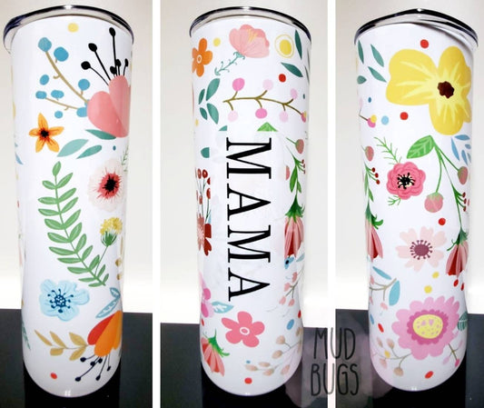 Mama Floral Tumbler - MUDBUGSBTQ