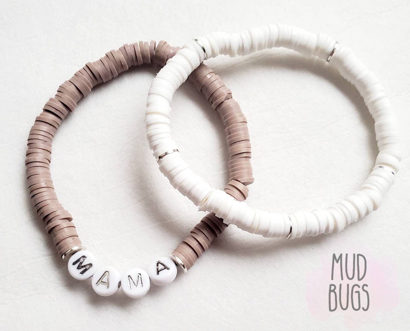 Mama Heishi Bracelet - Stacked Beaded Bracelet - Christmas Beaded Bracelet- Christmas Gift - MUDBUGSBTQ