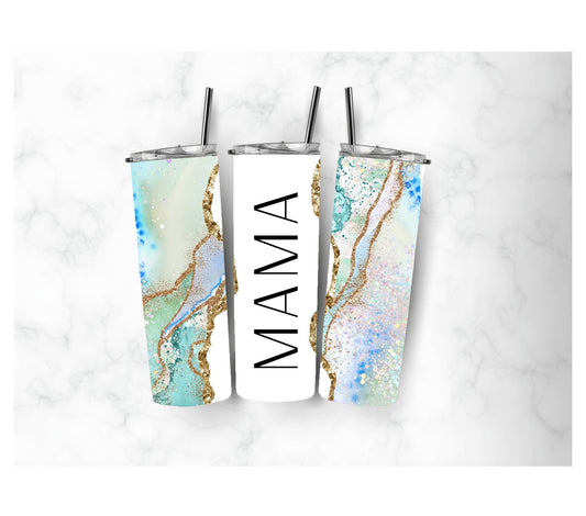 Mama Aqua Geodes Tumblers - MUDBUGSBTQ