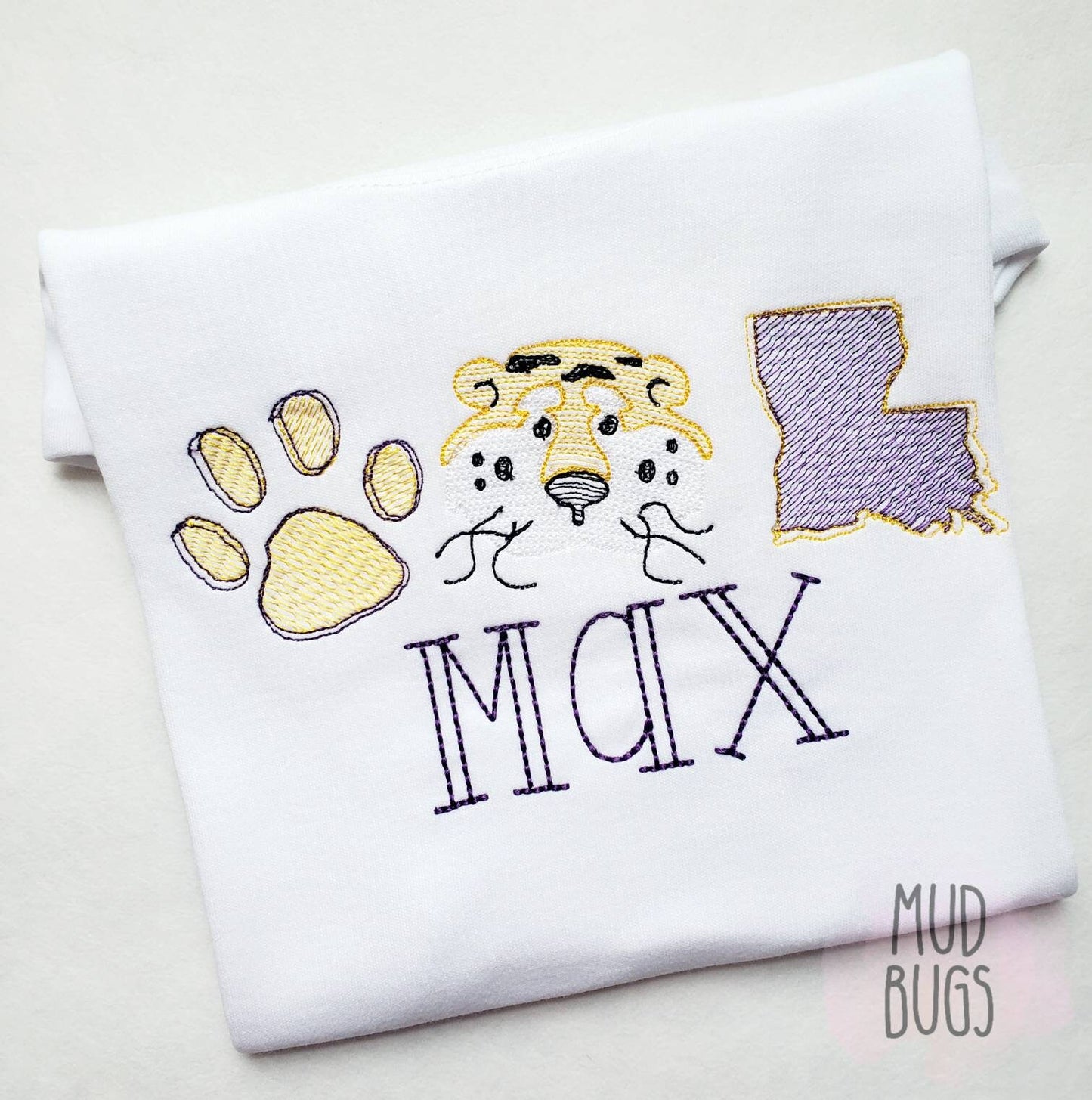 PERSONALIZED Tiger Trio Embroidery Shirt - Louisiana Shirt - Football Shirt - Boys Football Shirt - LSU - Girls Football Shirt - NOLA - MUDBUGSBTQ