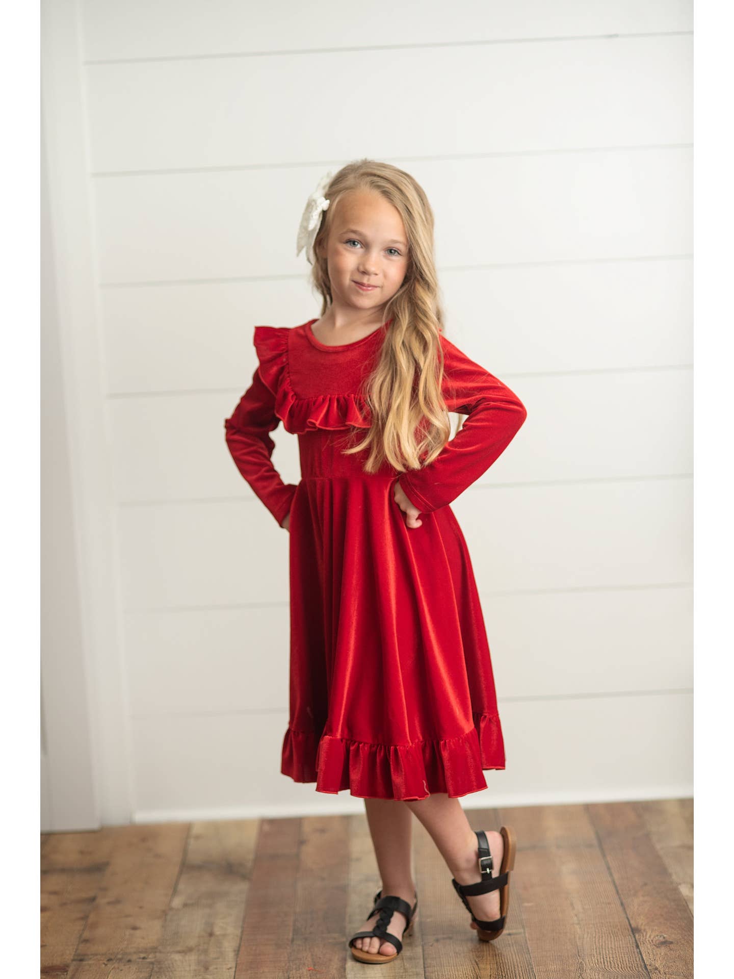 Velvet Ruffle Fancy Dress