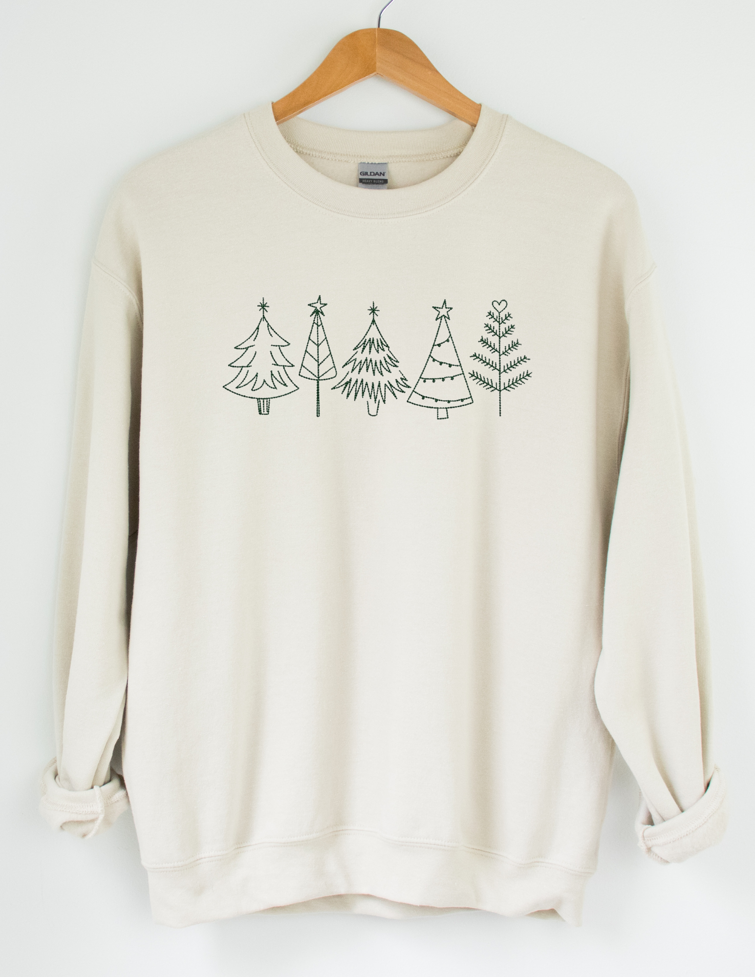 Christmas Tree Embroidered Sweatshirt - MUDBUGSBTQ