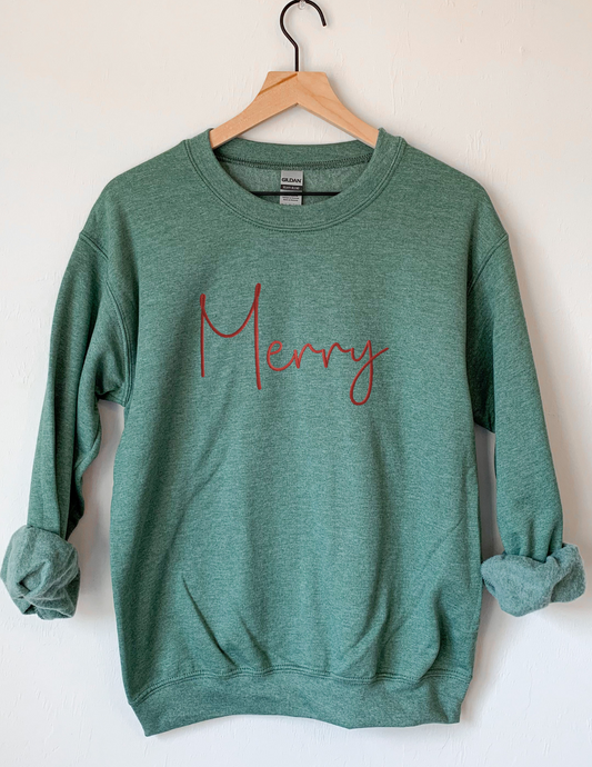 Thin Merry Embroidered Sweatshirt - MUDBUGSBTQ