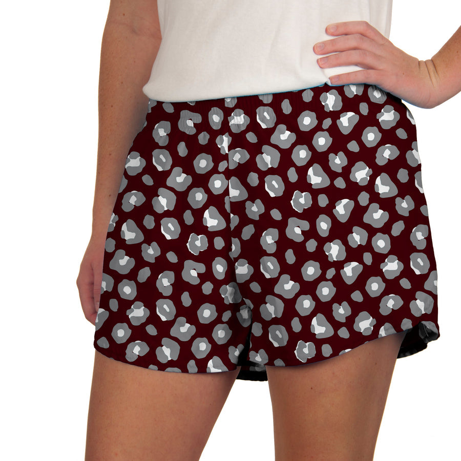 Maroon Leopard Printed Shorts - MUDBUGSBTQ