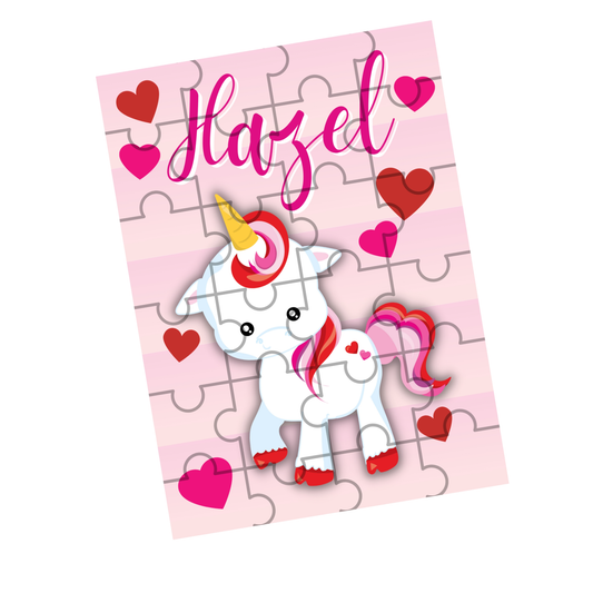 Girls Unicorn Valentine Puzzle - MUDBUGSBTQ