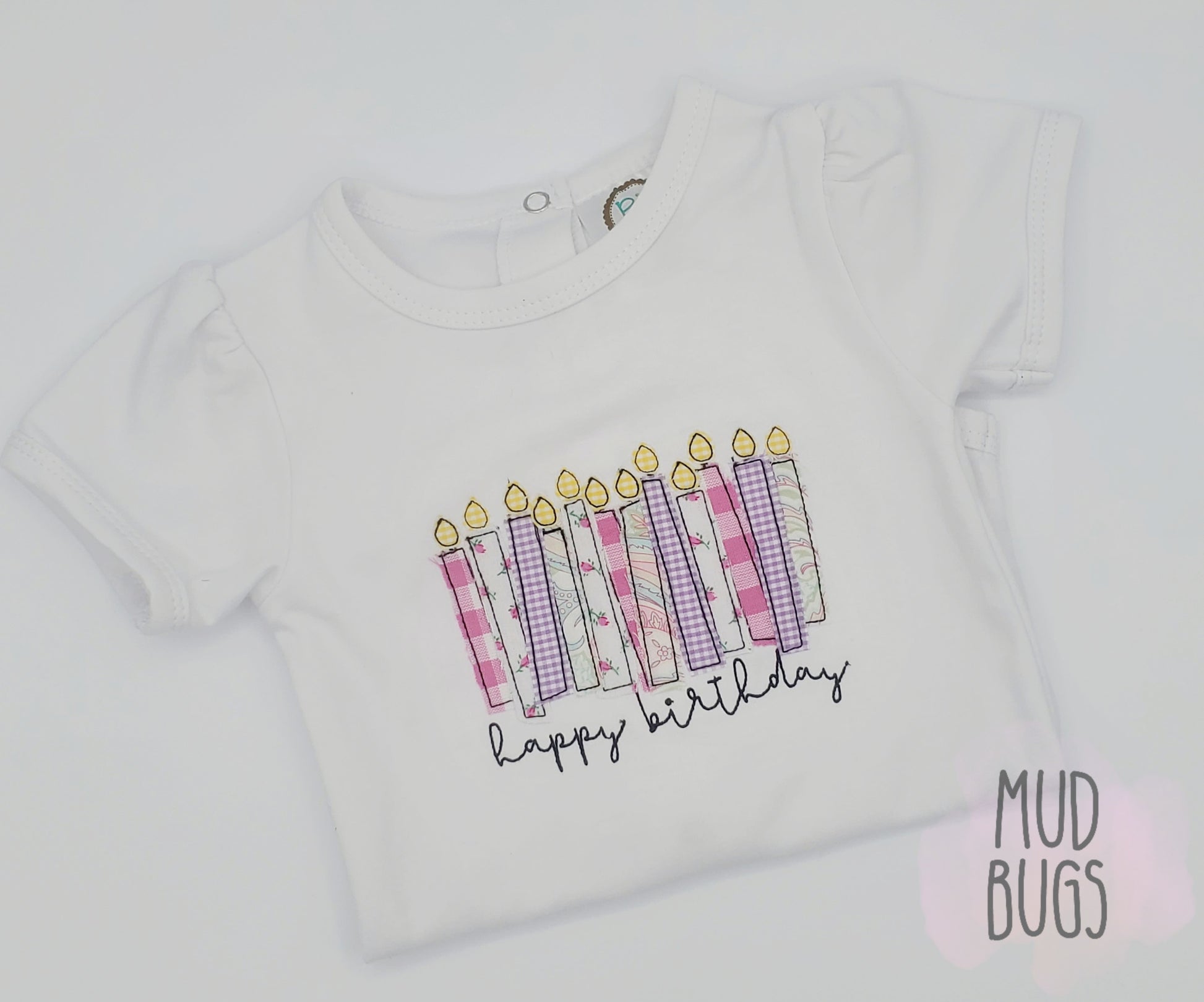 Candle Birthday Embroidery Shirt - MUDBUGSBTQ