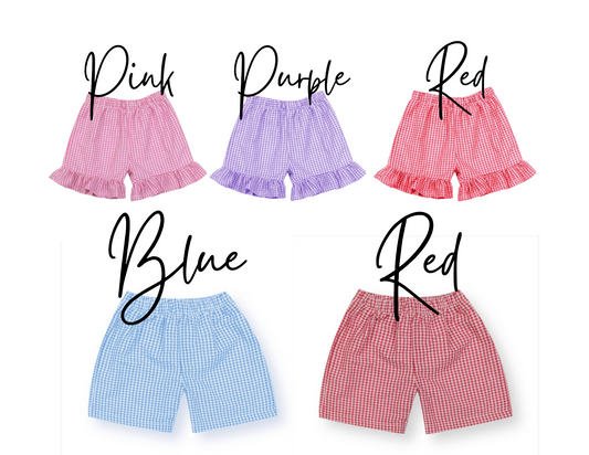 Kids Gingham Shorts - MUDBUGSBTQ