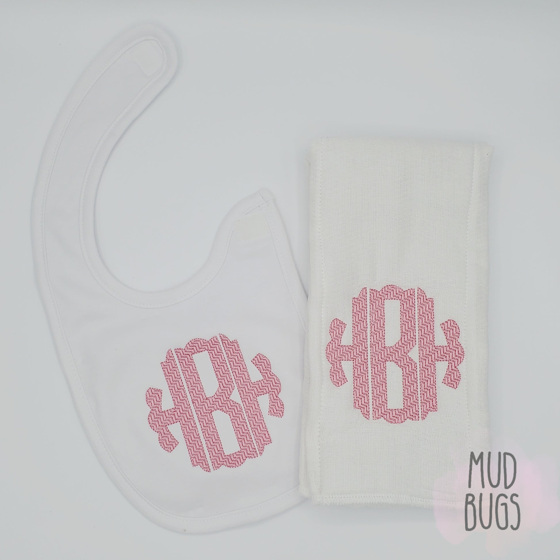 Monogram Bib & Burp Cloth - MUDBUGSBTQ