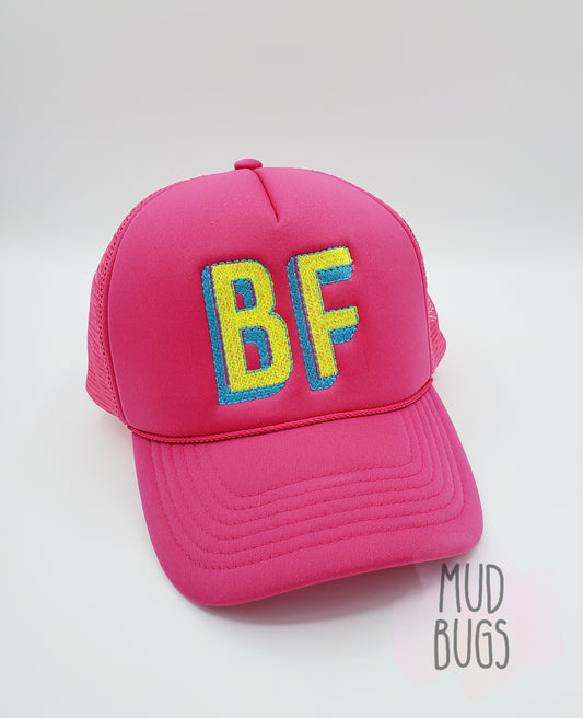 Neon Monogram Trucker Hat - MUDBUGSBTQ