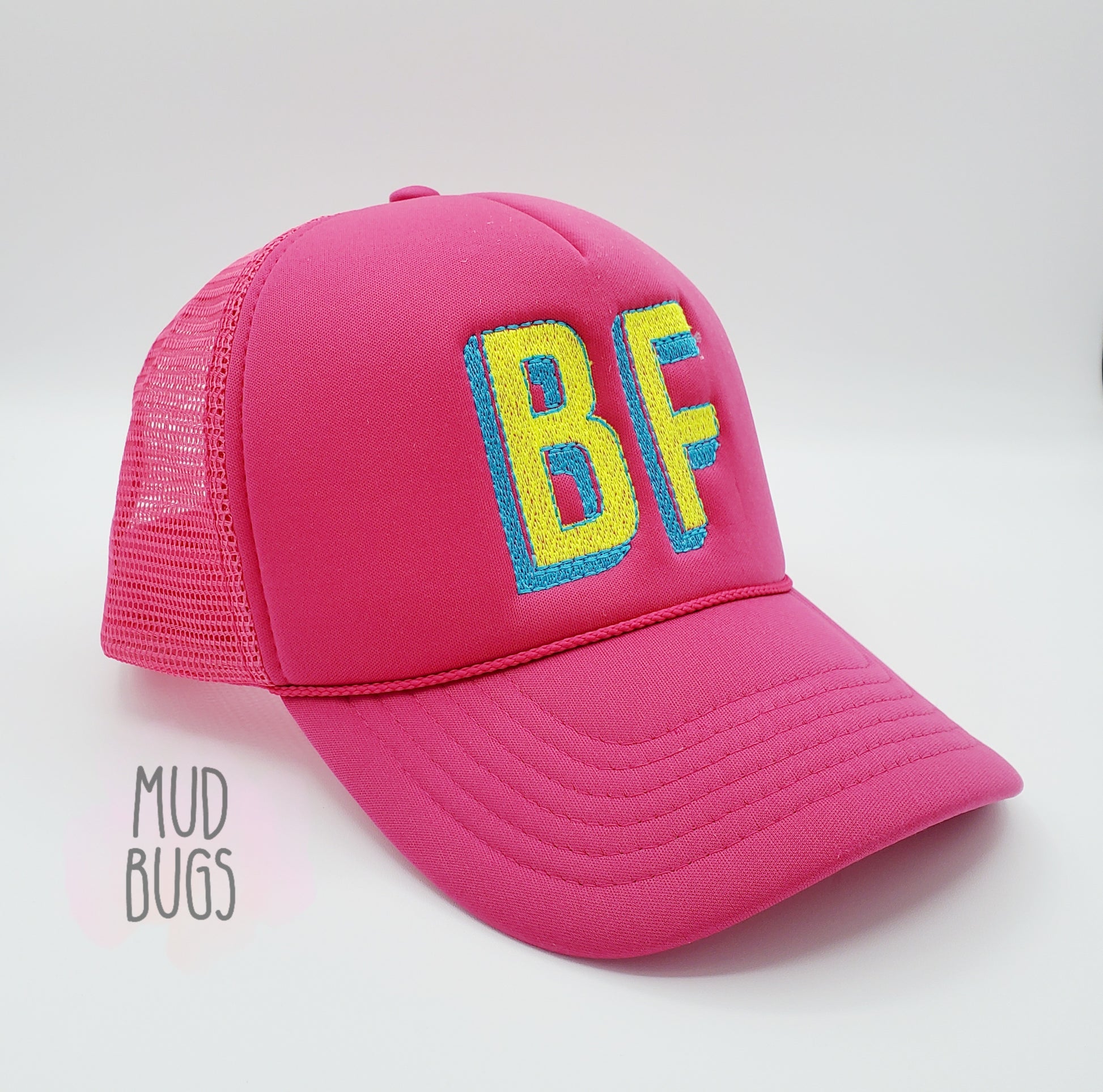 Neon Monogram Trucker Hat - MUDBUGSBTQ