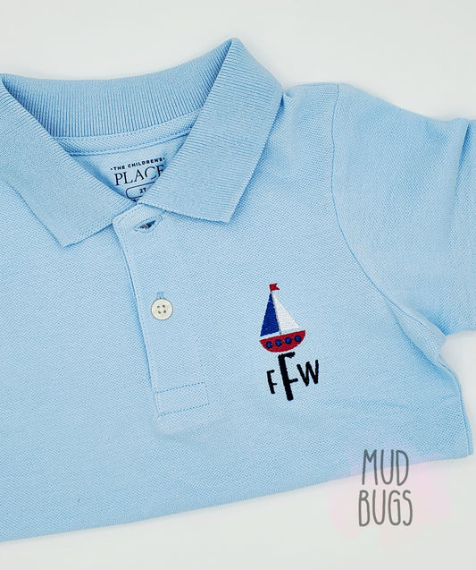 Boys Polo Sailboat Shirt - MUDBUGSBTQ