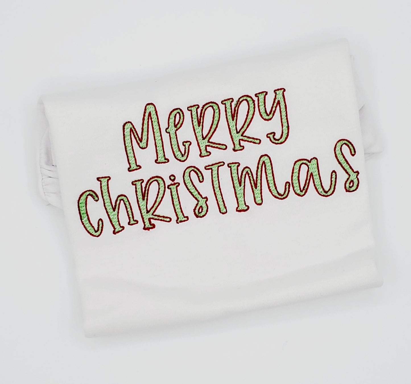 Green Merry Christmas Embroidery Shirt - MUDBUGSBTQ