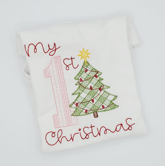 1st Christmas Embroidery Shirt - MUDBUGSBTQ