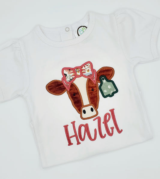 Adorable Cow Applique - MUDBUGSBTQ