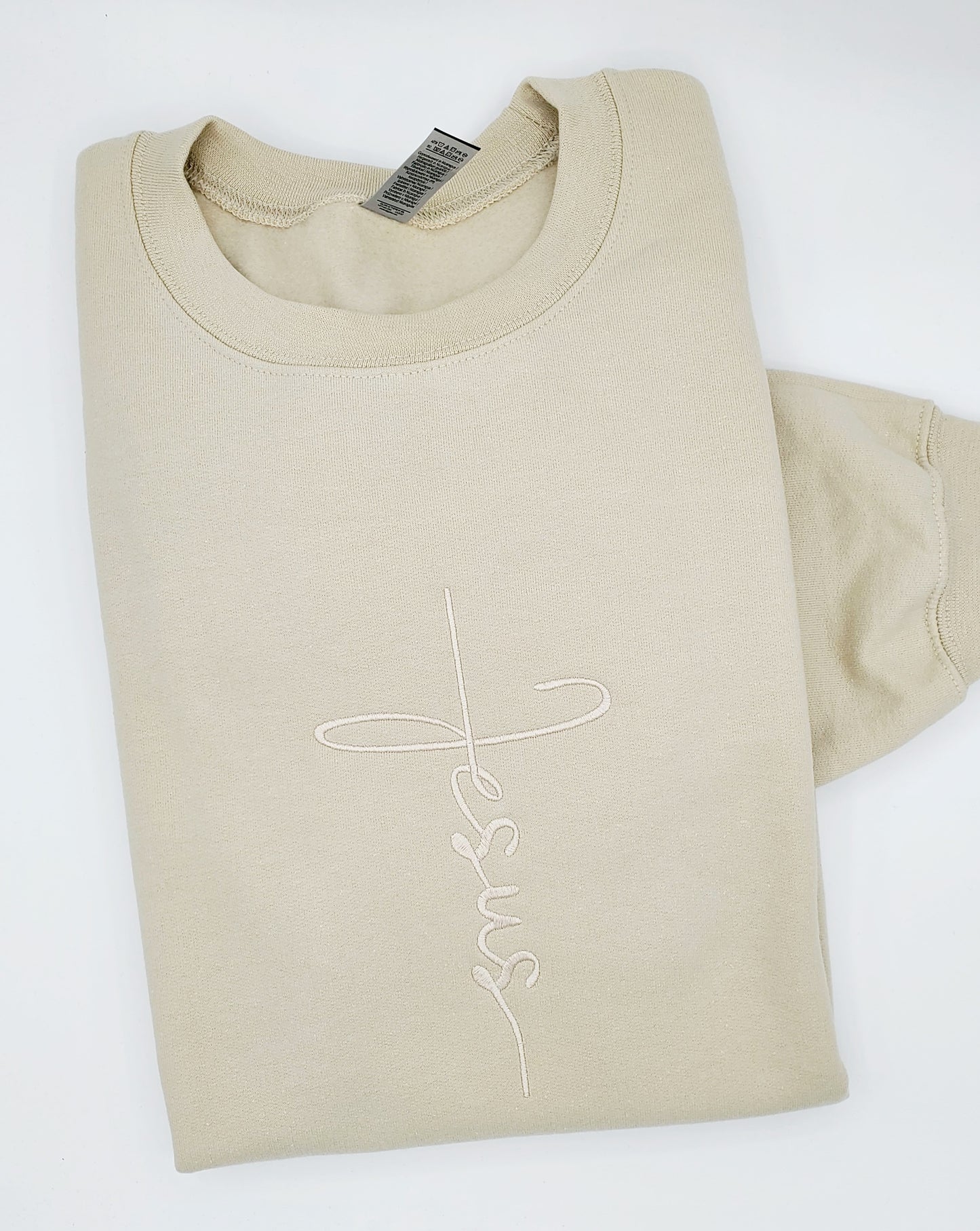 Jesus Monochrome Embroidered Sweatshirt - MUDBUGSBTQ