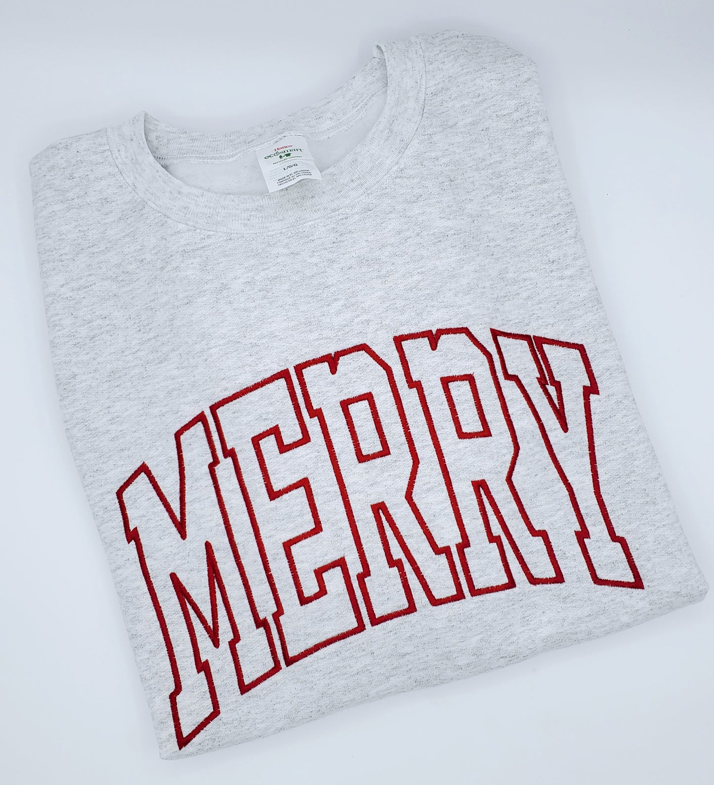 Gray Merry Embroidered Sweatshirt - MUDBUGSBTQ