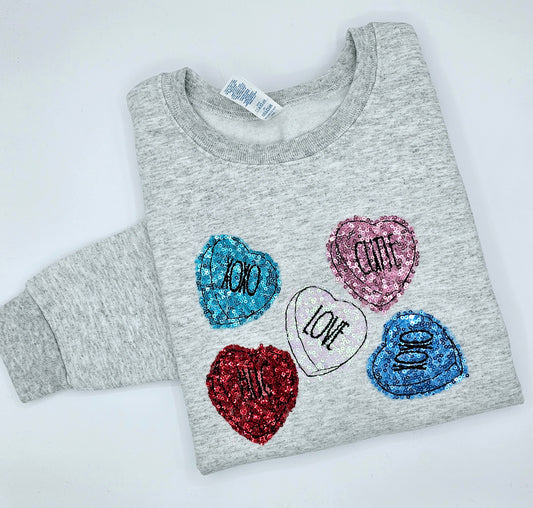 Candy Hearts Sweatshirt - MUDBUGSBTQ