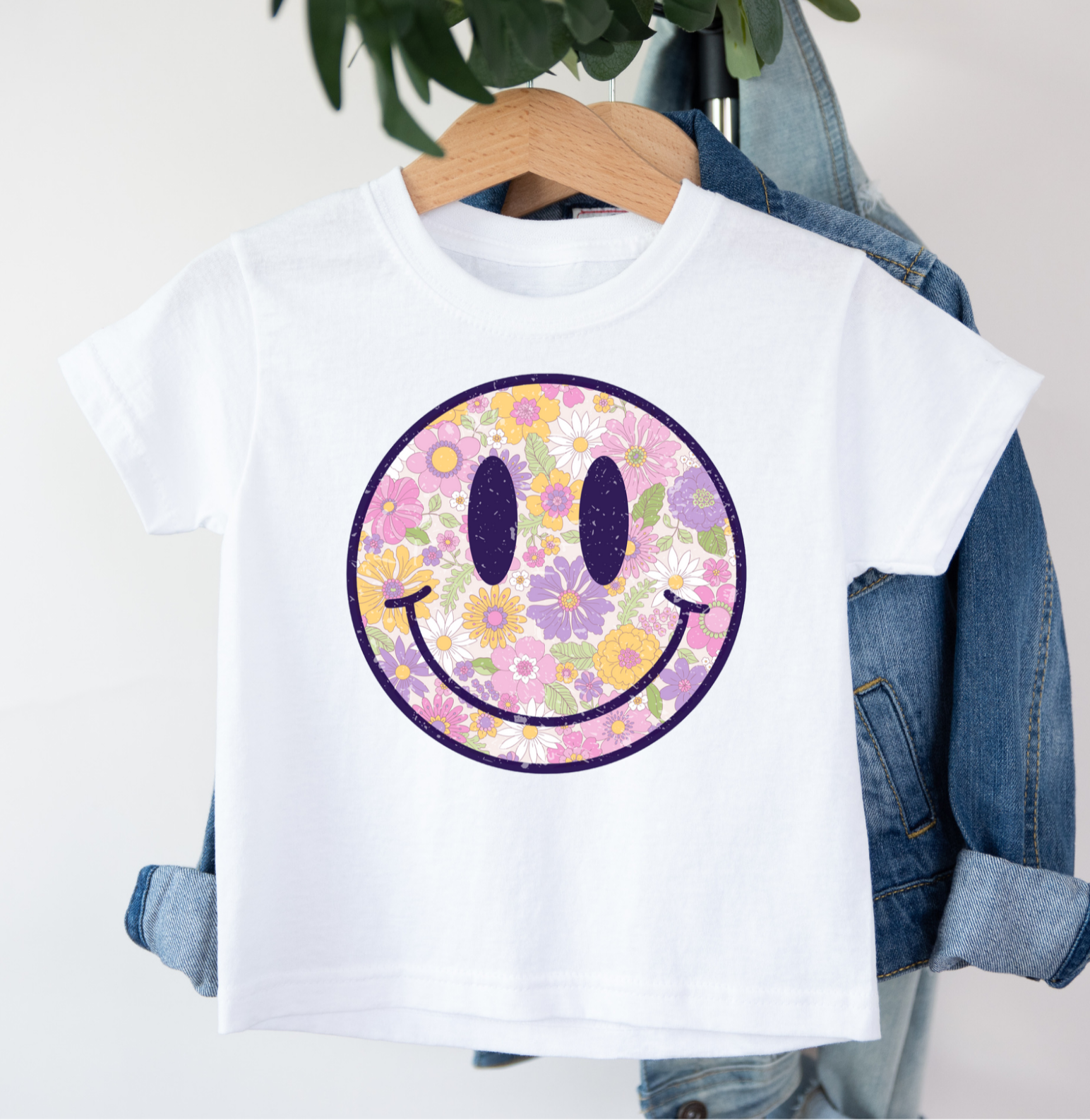 Girls Youth Floral Smiley Shirt - MUDBUGSBTQ