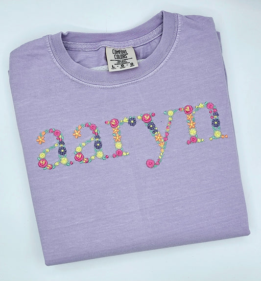 Floral Name Tee - MUDBUGSBTQ