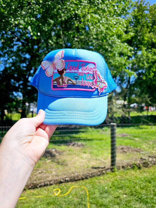 Good Times & Tan Lines (mid profile) Trucker Hat - MUDBUGSBTQ