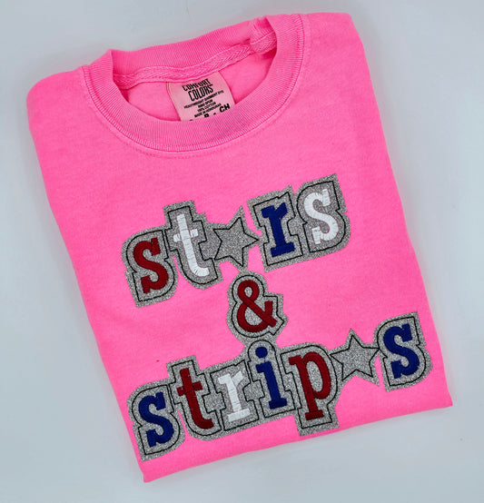 Neon Stars & Stripes Tee - MUDBUGSBTQ