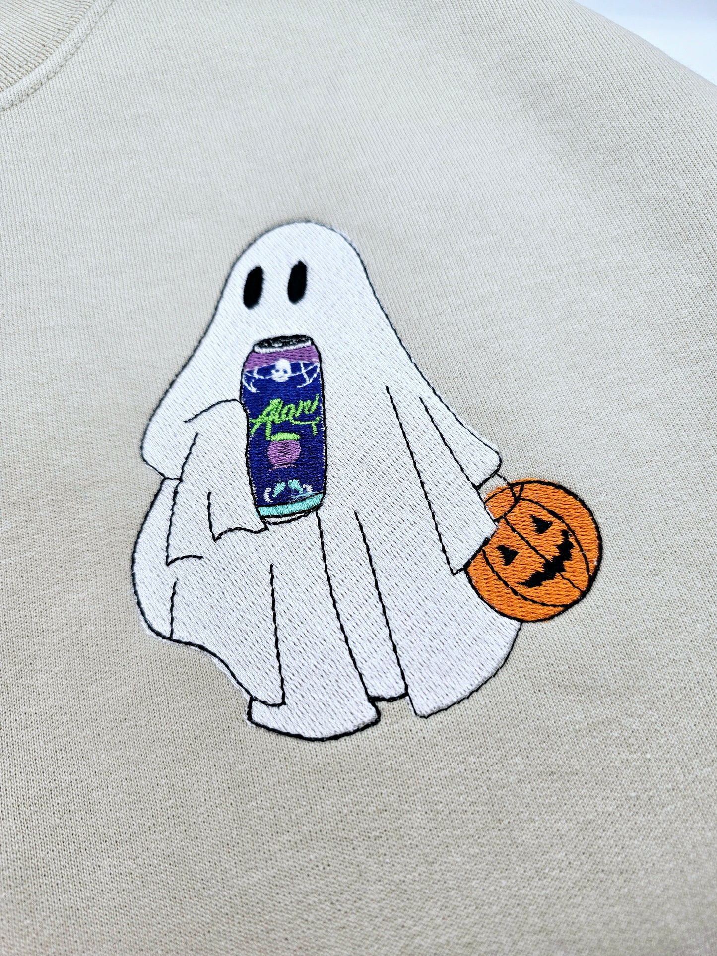 Fav Ghost Drink Embroidered Sweatshirt