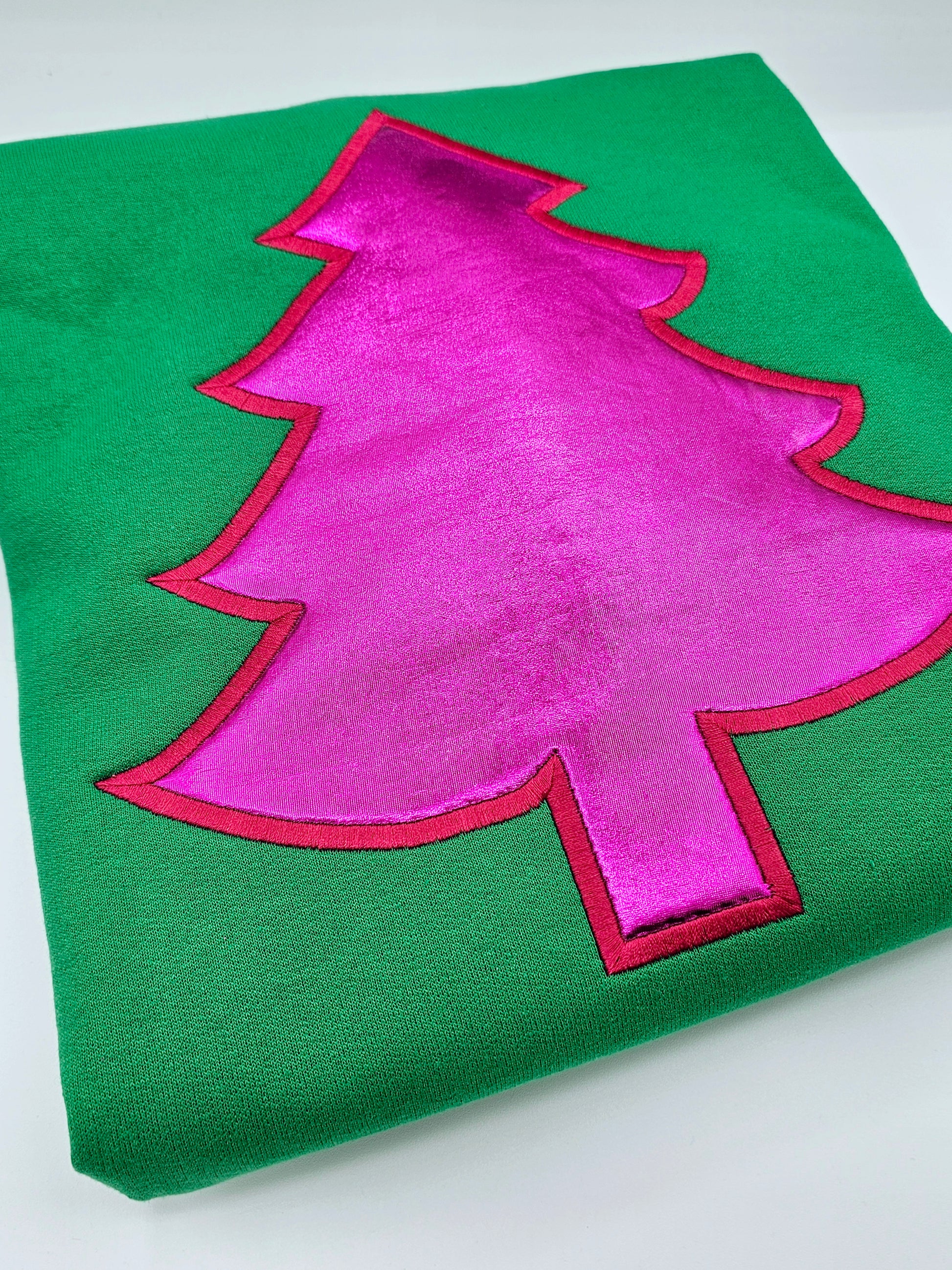 Pink Christmas Tree Sweatshirt - MUDBUGSBTQ