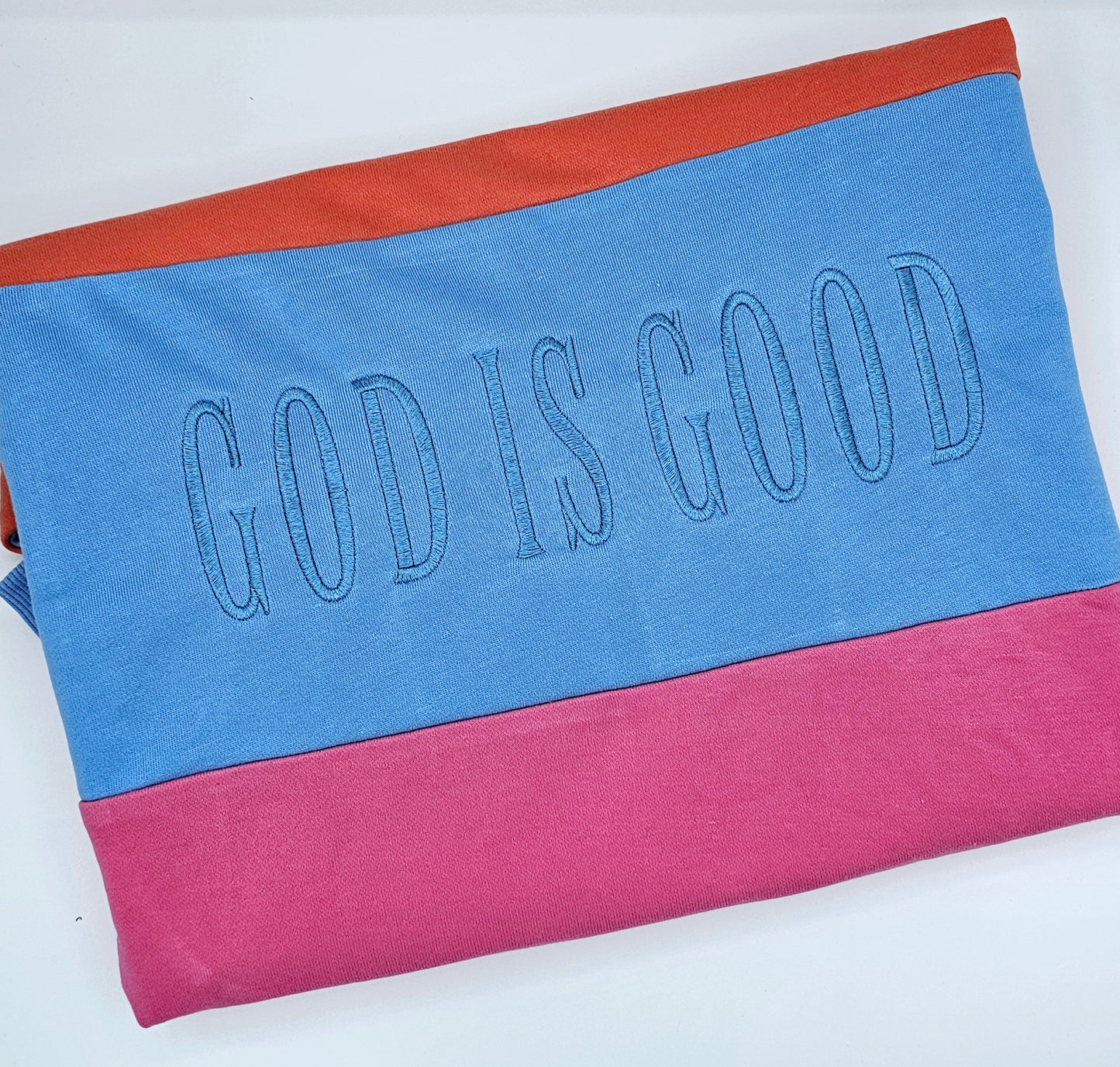 God Is Good Color Block Sweatshirt