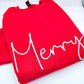 Red Merry Embroidered Sweatshirt