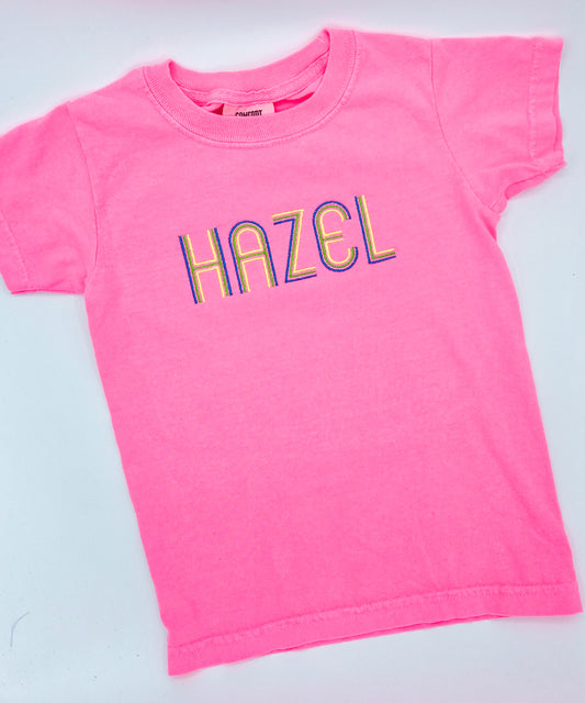 Neon Retro Name Tee - MUDBUGSBTQ