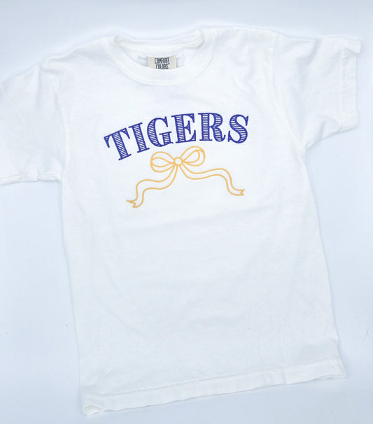 Youth Tigers Bow Tee - MUDBUGSBTQ