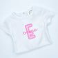 Girls Pink Gingham Initial Applique