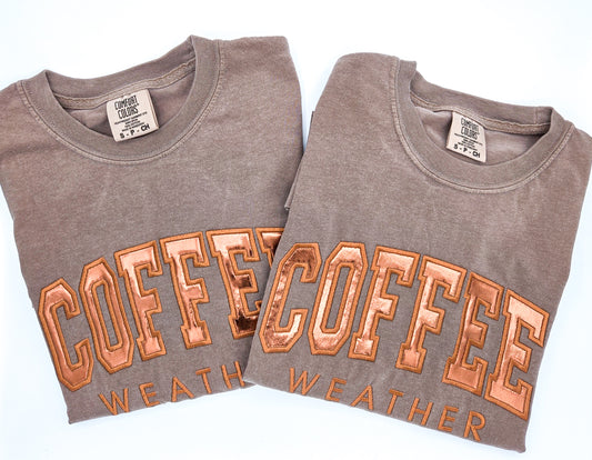 Coffee Weather Embroidered Tee