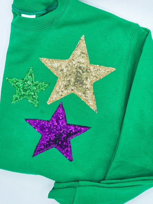 Mardi Gras Stars Sweatshirt - MUDBUGSBTQ