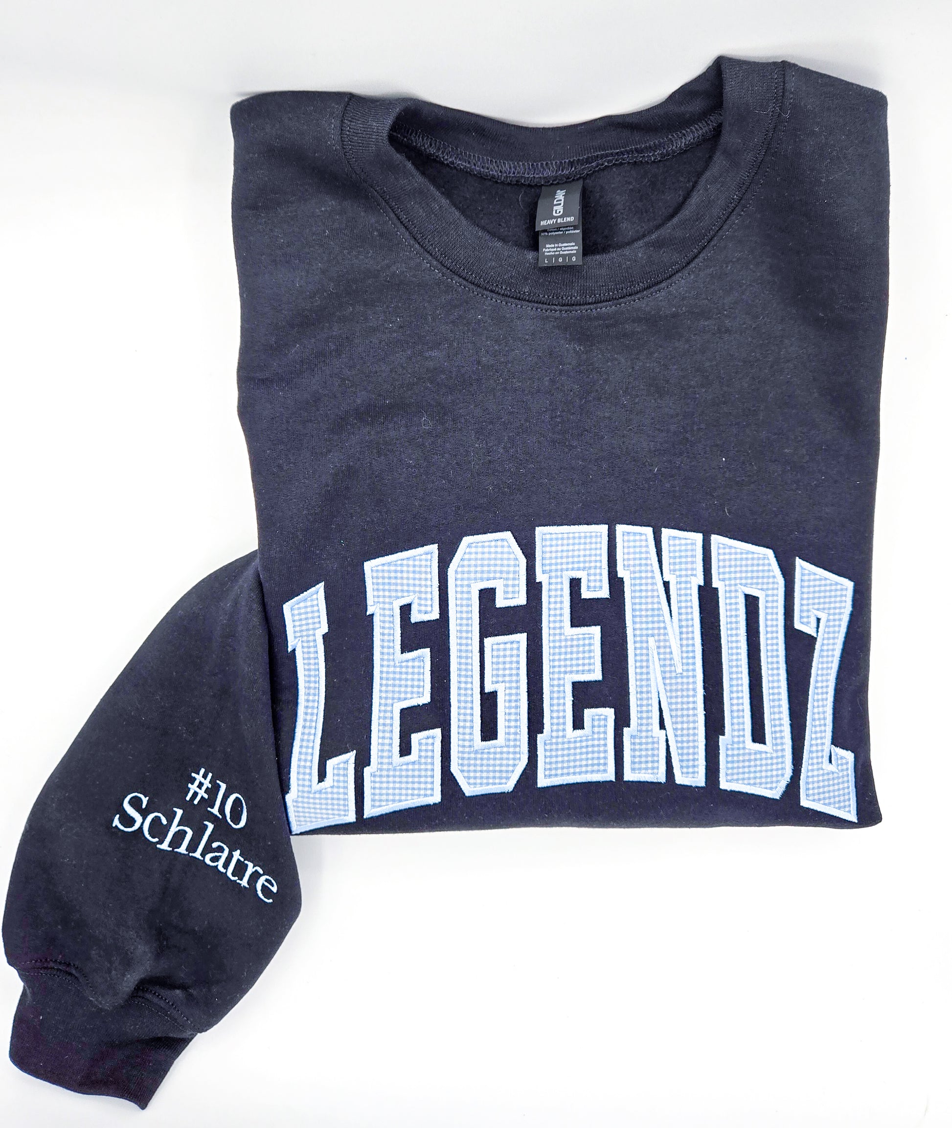 Custom Team Gingham Sweatshirt with name on Sleeve - MUDBUGSBTQ
