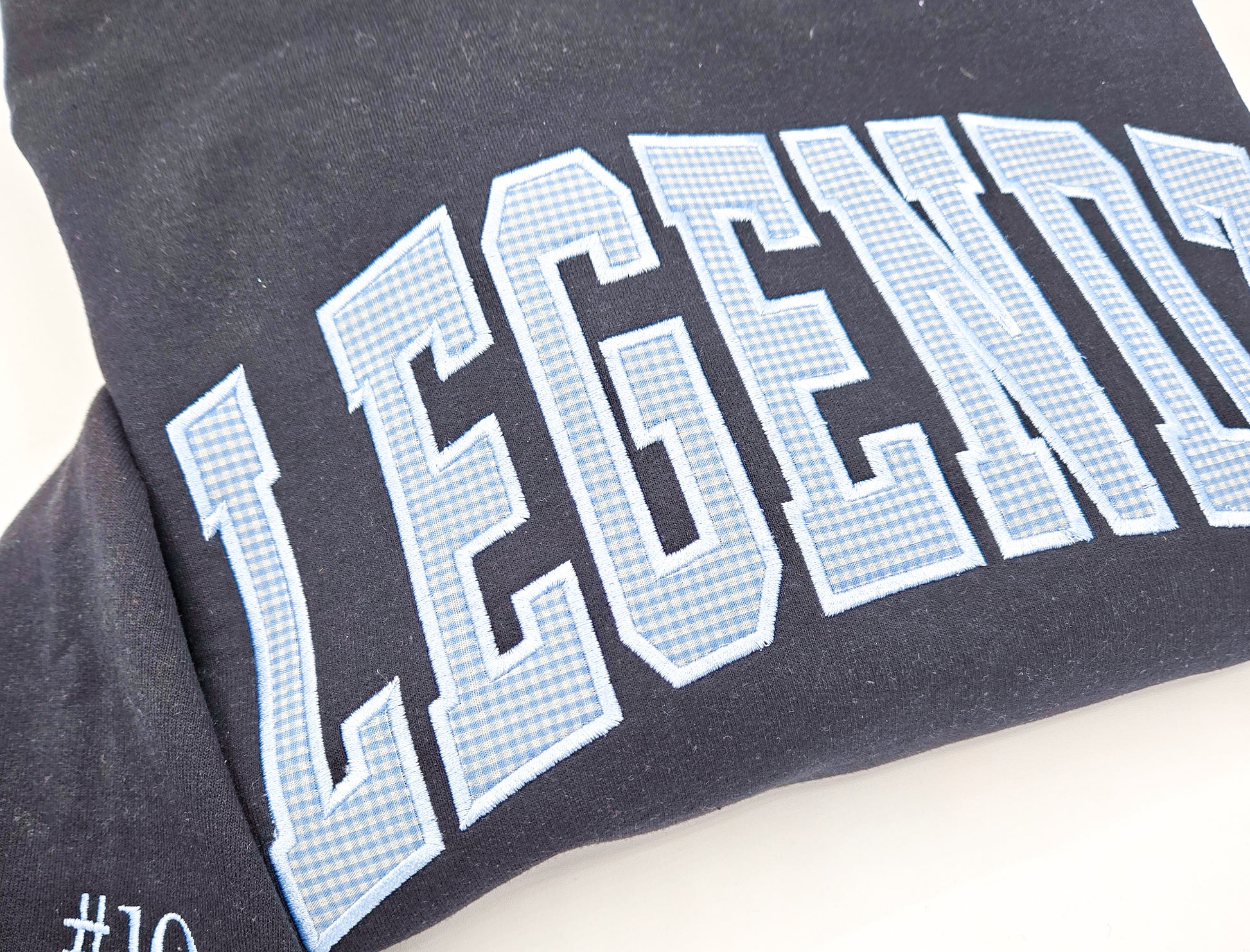 Custom Team Gingham Sweatshirt with name on Sleeve - MUDBUGSBTQ