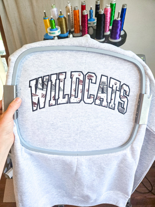Central Wildcat Southern Spirit Applique Sweatshirt - Ash Gray