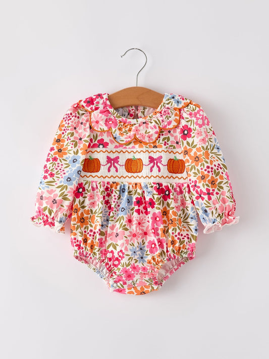 Girls Fall Smocked Romper - MUDBUGSBTQ