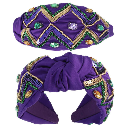 Mardi Gras Tricolor Sequin Headband