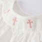 White Chtistening Smocked Romper